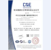 职业健康安全管理体系认证证书2025年-2028年中文版